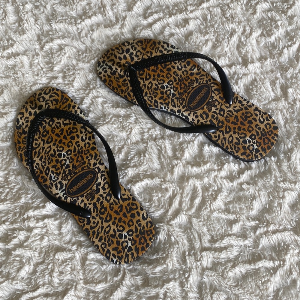 Havaianas - Leopard Animal Print Flop Flops Size 6
